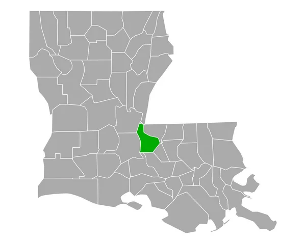 Map Pointe Coupee Louisiana — стоковий вектор