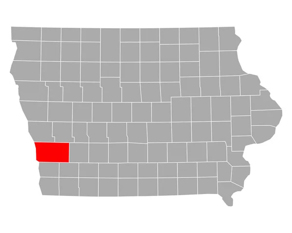 Mapa Pottawattamie Iowa — Archivo Imágenes Vectoriales