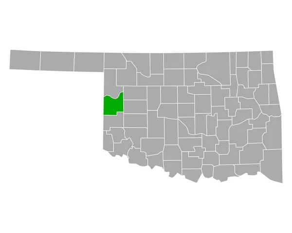 Mapa Roger Mills Oklahoma — Vector de stock