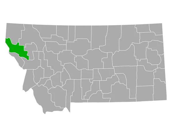 Mapa Sanders Montana —  Vetores de Stock