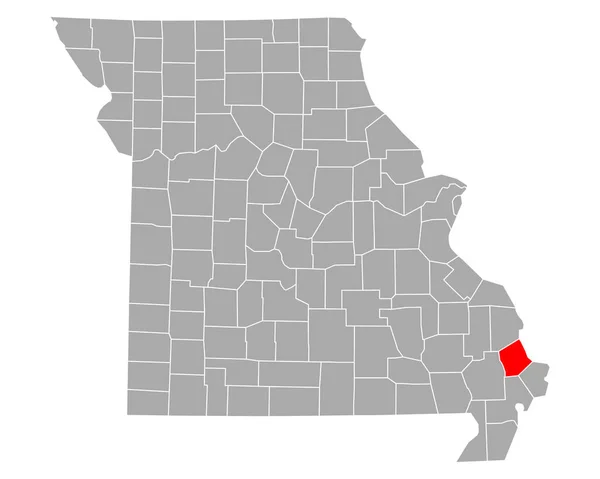 Mappa Scott Missouri — Vettoriale Stock