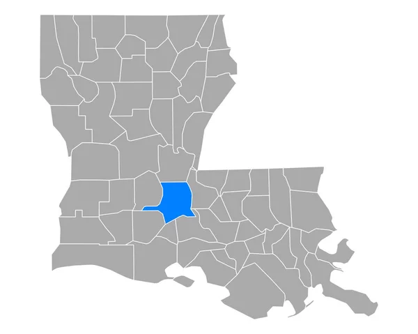 ルイジアナ州のセント ランドリー地図 — ストックベクタ