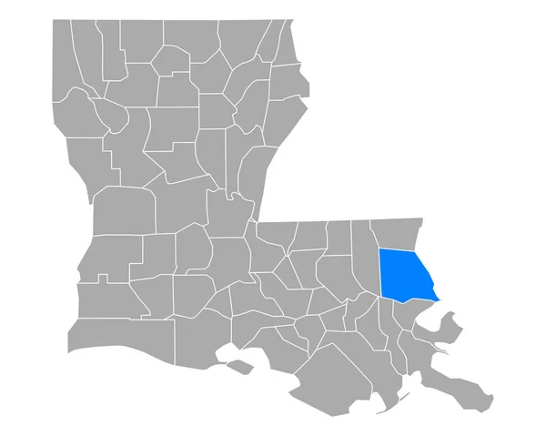 Carte Tammany Louisiane — Image vectorielle