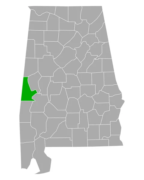 Sumterin Kartta Alabamassa — vektorikuva