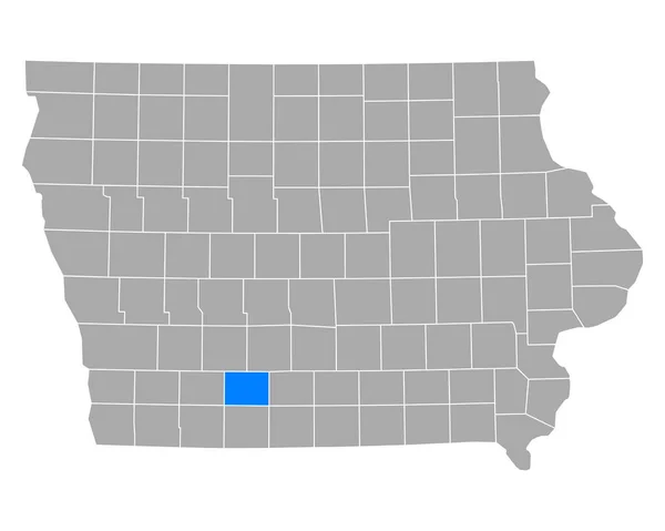 Iowa Daki Birlik Haritası — Stok Vektör
