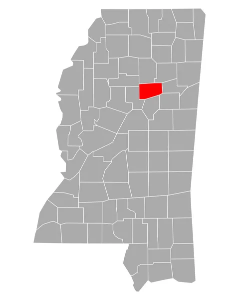 Kaart Van Webster Mississippi — Stockvector
