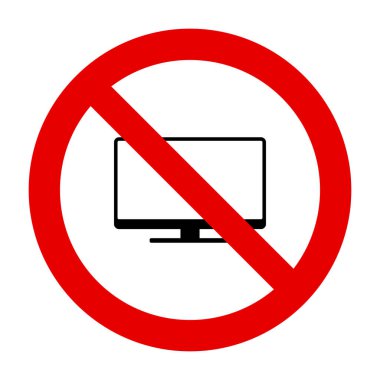 Vektör illüstrasyonu olarak ekran ve yasaklama işareti