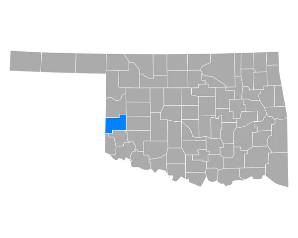 Mapa Beckhamu Oklahomě — Stockový vektor