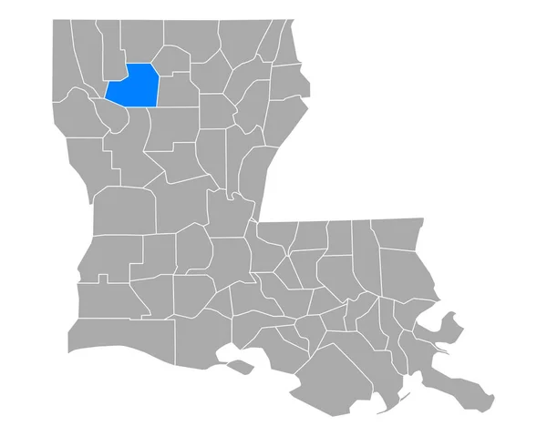 Peta Bienville Louisiana - Stok Vektor