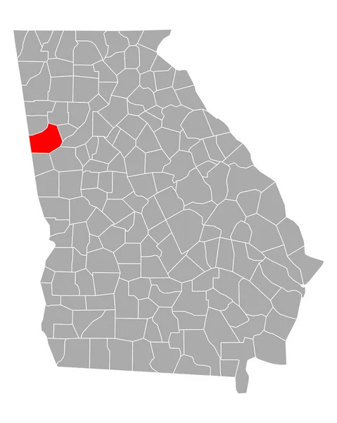 ジョージア州のキャロル地図 — ストックベクタ
