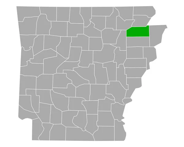 Mapa Craigheadu Arkansasu — Stockový vektor
