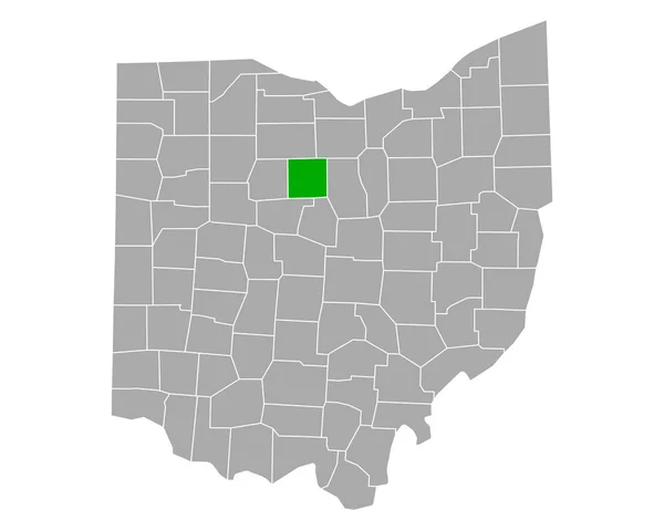 Mapa Crawford Ohio —  Vetores de Stock