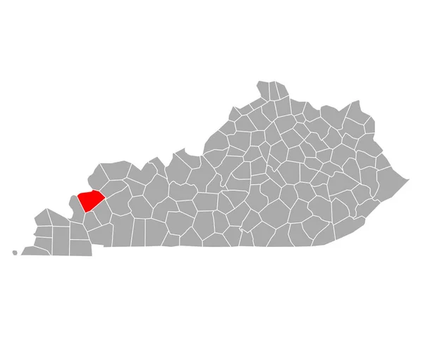 Crittenden Térképe Kentuckyban — Stock Vector