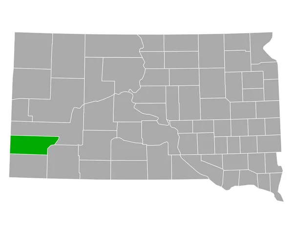 Carte Custer Dans Dakota Sud — Image vectorielle