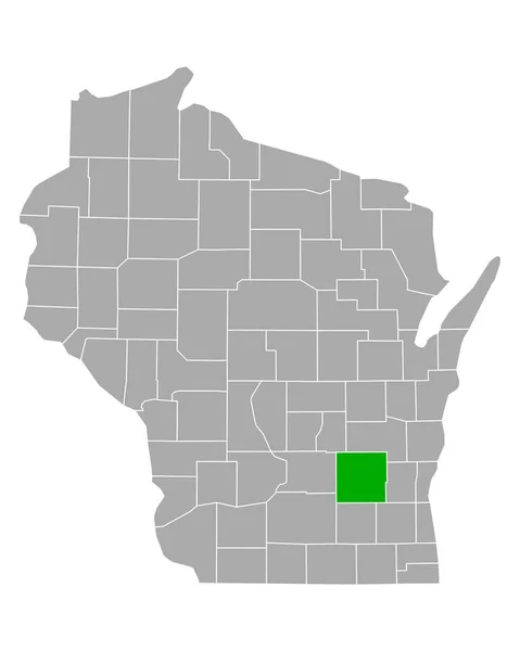 Mapa Dodge Wisconsinu — Stockový vektor