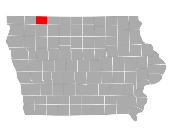 Mappa Dickinson Iowa — Vettoriale Stock