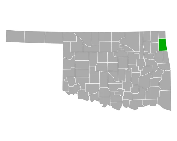 Karta Över Delaware Oklahoma — Stock vektor