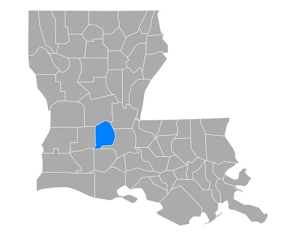 ルイジアナ州のエバンジェリン地図 — ストックベクタ