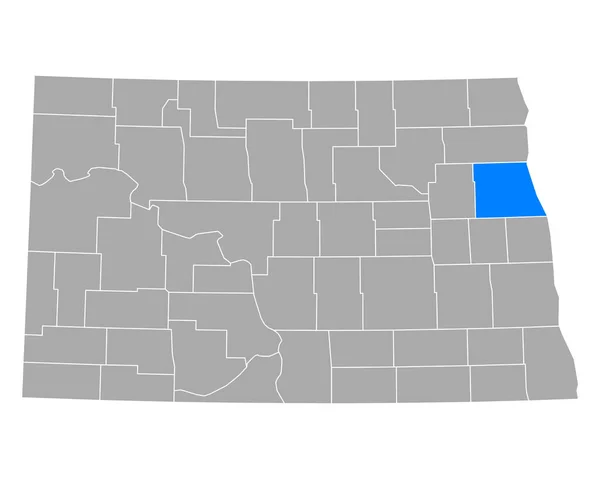 ノースダコタ州のグランドフォークス地図 — ストックベクタ