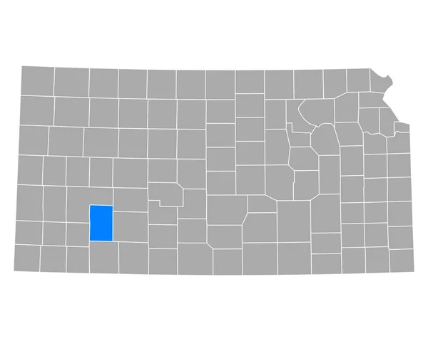 Mapa Cinza Kansas — Vetor de Stock