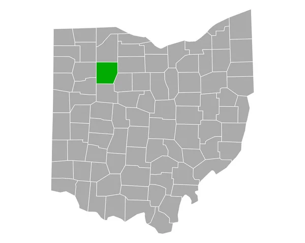 Kaart Van Hancock Ohio — Stockvector