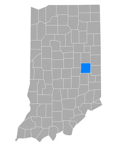 インディアナ州のヘンリー地図 — ストックベクタ