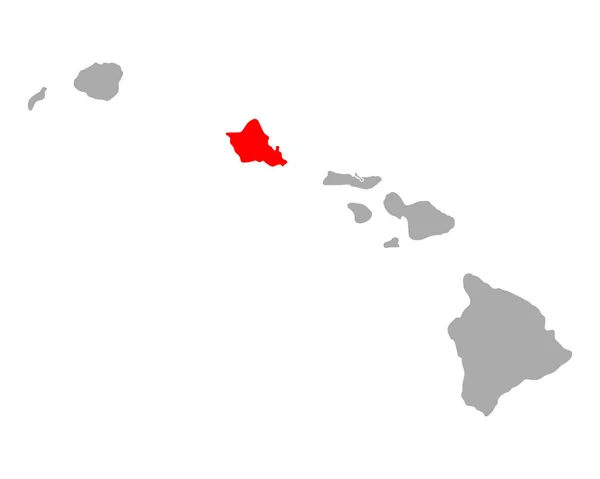 Honolulu Térképe Hawaii — Stock Vector