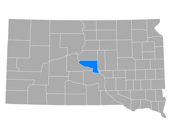 Kaart Van Hughes South Dakota — Stockvector