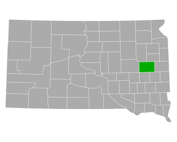 Mapa Kingsburgu Jižní Dakotě — Stockový vektor