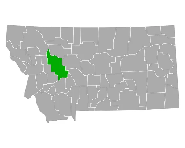 蒙大拿州刘易斯和克拉克地图 — 图库矢量图片