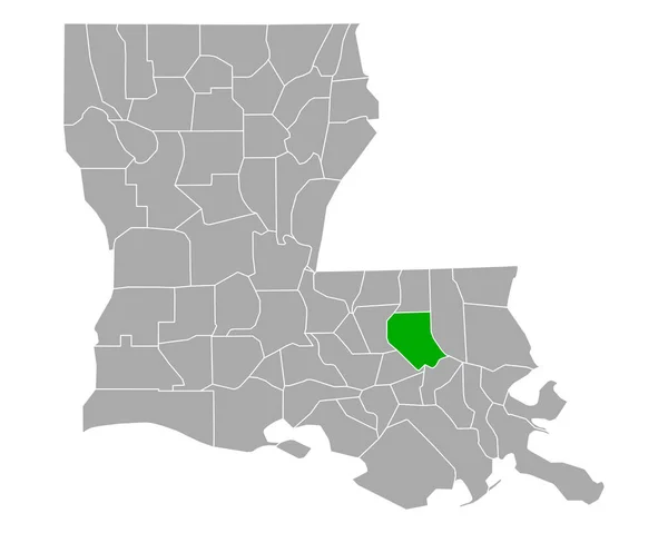 Louisiana Daki Livingston Haritası — Stok Vektör