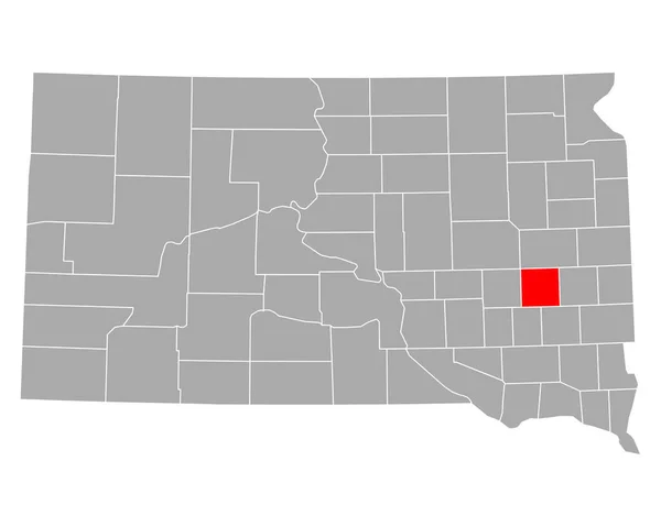 Karta Över Gruvan South Dakota — Stock vektor