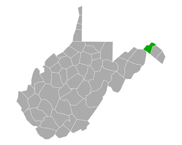 Karte Von Morgan West Virginia — Stockvektor