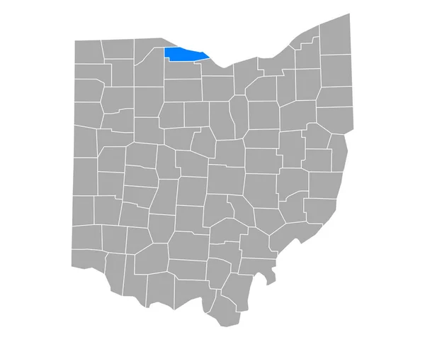 Ohio Daki Ottawa Haritası — Stok Vektör