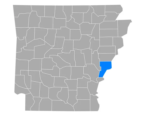 Mapa Phillips Arkansas — Archivo Imágenes Vectoriales