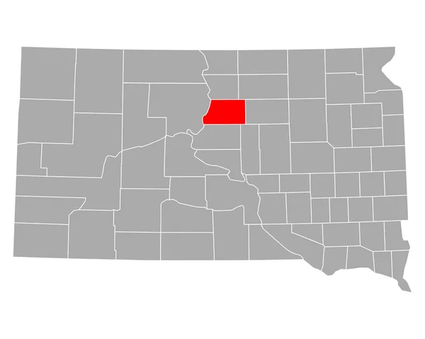サウスダコタ州のポッターの地図 — ストックベクタ