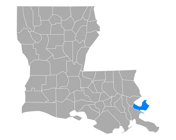 ルイジアナ州のセント バーナード地図 — ストックベクタ