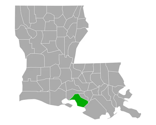 Mappa Mary Louisiana — Vettoriale Stock