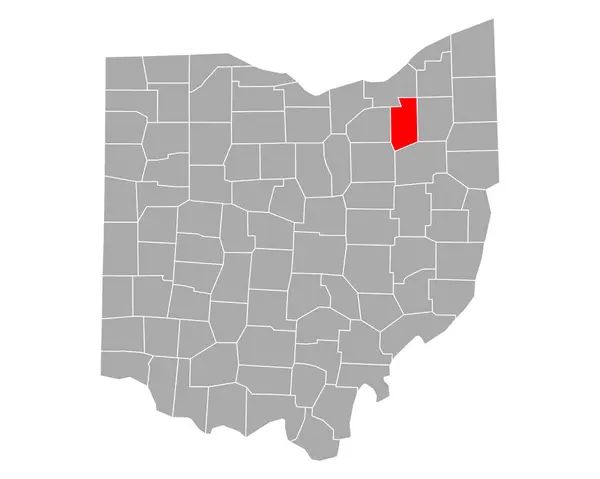 Kaart Van Top Ohio — Stockvector