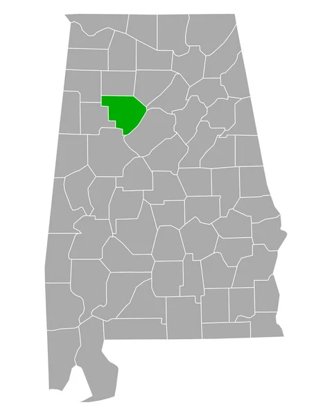 Alabama Daki Walker Haritası — Stok Vektör