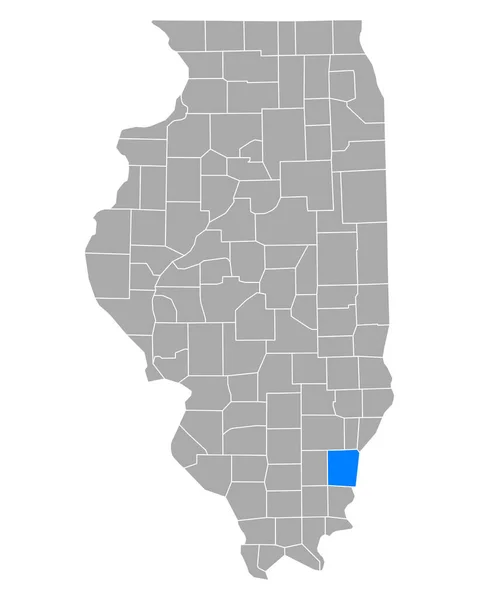 Illinois Deki Beyaz Harita — Stok Vektör