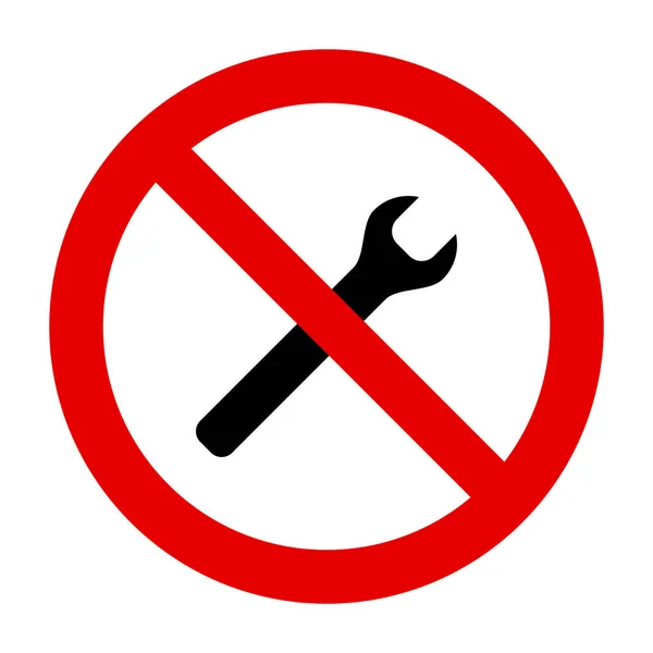 Wrench Prohibition Sign Vector Illustration — 图库矢量图片