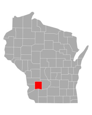 Map of Richland in Wisconsin clipart