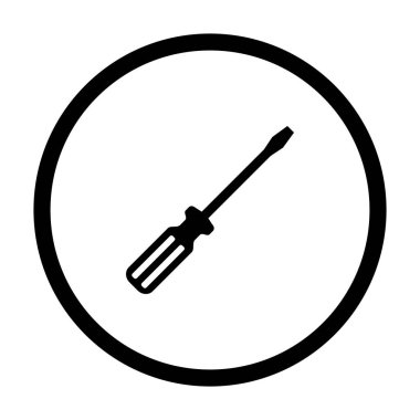 Vektör illüstrasyonu olarak tornavida ve daire