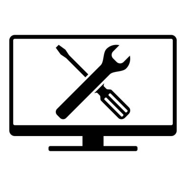 Vektör illüstrasyonu olarak araçlar ve ekran