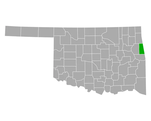 Kaart Van Adair Oklahoma — Stockvector