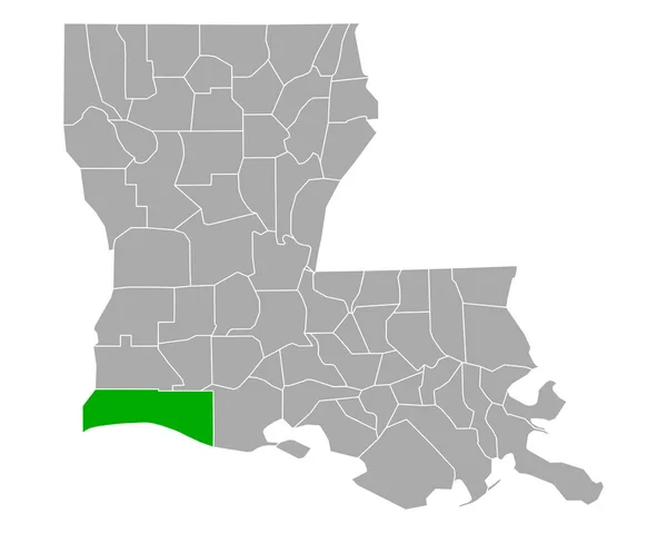 ルイジアナ州のキャメロンの地図 — ストックベクタ
