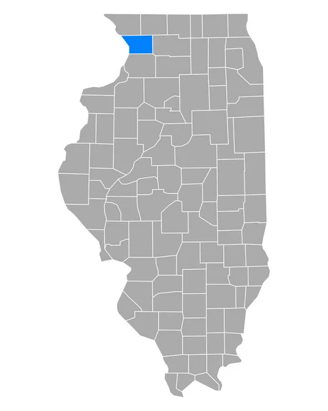 Mappa Carroll Illinois — Vettoriale Stock