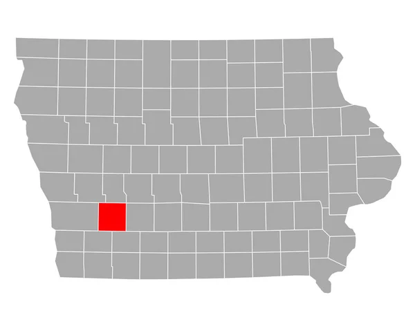 Mapa Cass Iowa — Archivo Imágenes Vectoriales