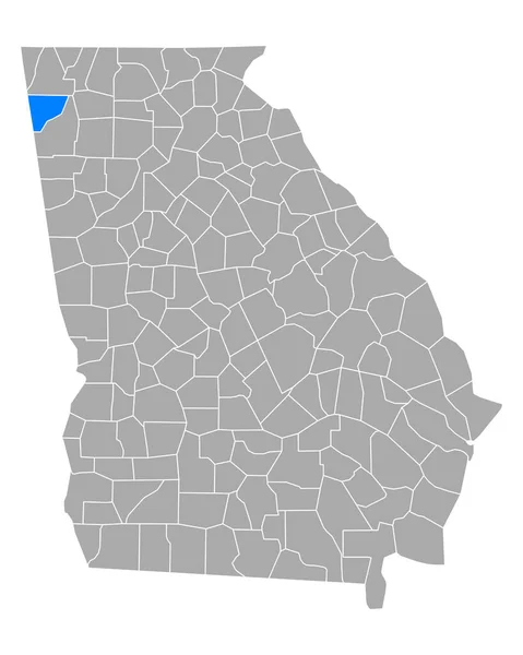 Mapa Chattooga Geórgia —  Vetores de Stock